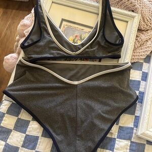 Gray and Black Two-Piece Set